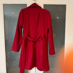 Elegant Red Wool Coat by RW&Co
